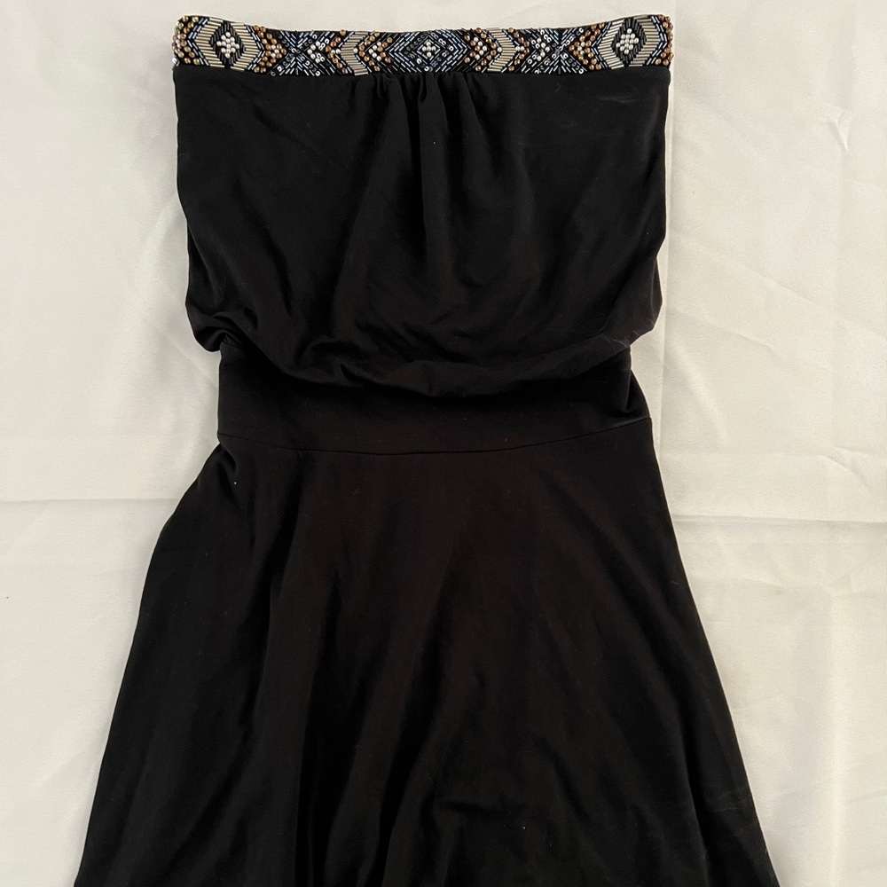 White House Black Market strapless Beaded Trim Short Dress